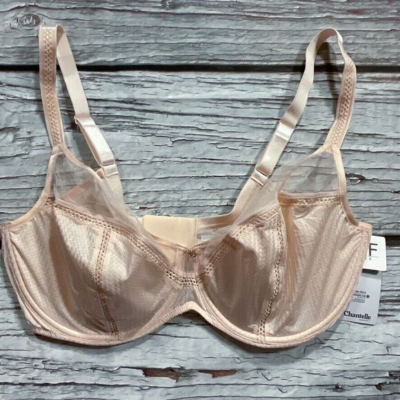 Chantelle Womens Bra sz 40F / 40DDD Pink Pearl Chic Essential Underwire Soft Cup - Picture 4 of 11
